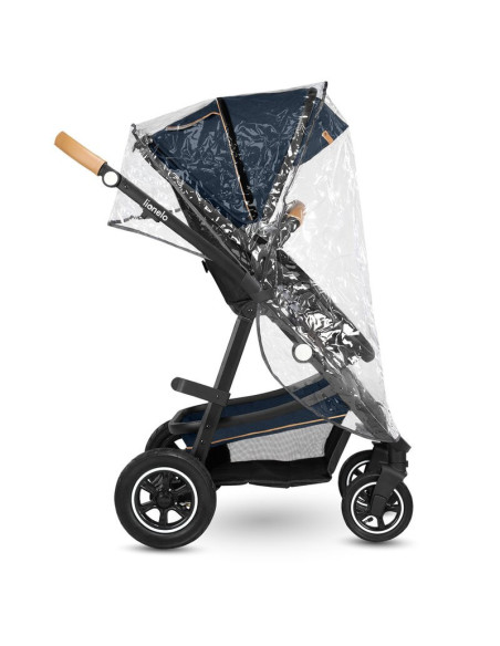 BN-LO-AMBER_2IN1_BLUE_NAVY,Lionelo - Carucior Amber, 2 in 1, Cadru aluminiu, Cu landou intarit si salteluta moale, Reversibil, M