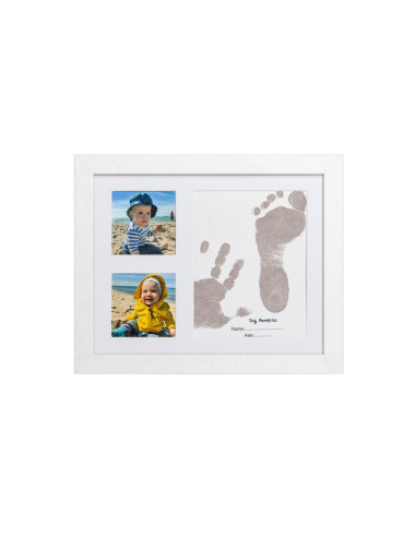 BN-5901436568452,Baby HandPrint - Kit amprente mulaj cu cerneala gri, Pentru manuta si piciorus, Tiny Memories Frame, 10x15 cm, 