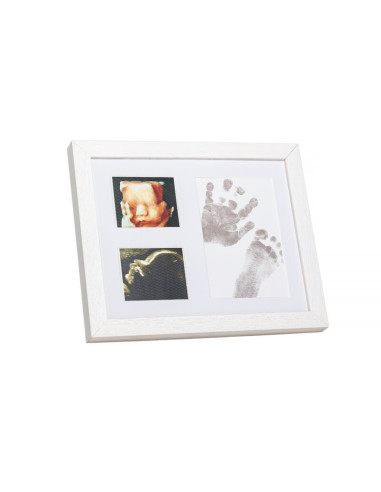 BN-5901436568452,Baby HandPrint - Kit amprente mulaj cu cerneala gri, Pentru manuta si piciorus, Tiny Memories Frame, 10x15 cm, 
