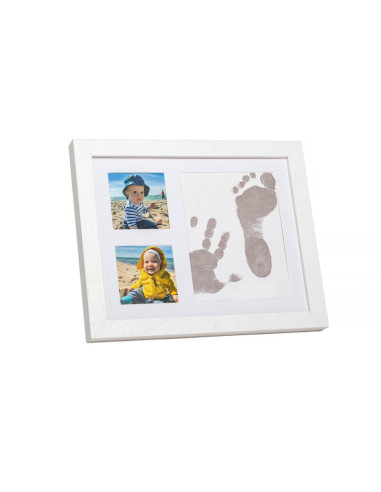 BN-5901436568452,Baby HandPrint - Kit amprente mulaj cu cerneala gri, Pentru manuta si piciorus, Tiny Memories Frame, 10x15 cm, 