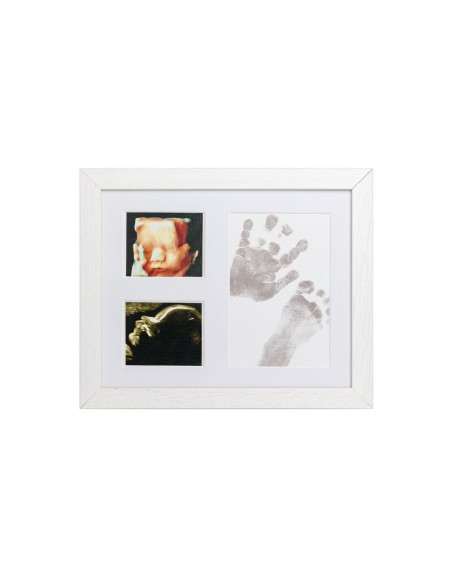 BN-5901436568452,Baby HandPrint - Kit amprente mulaj cu cerneala gri, Pentru manuta si piciorus, Tiny Memories Frame, 10x15 cm, 