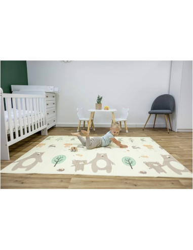BN-48259,Covoras de joaca Magic Forest, Cu doua fete, Pliabil, Protectie imotriva loviturilor, Dimensiune mare, 200 x 150 cm, Cu