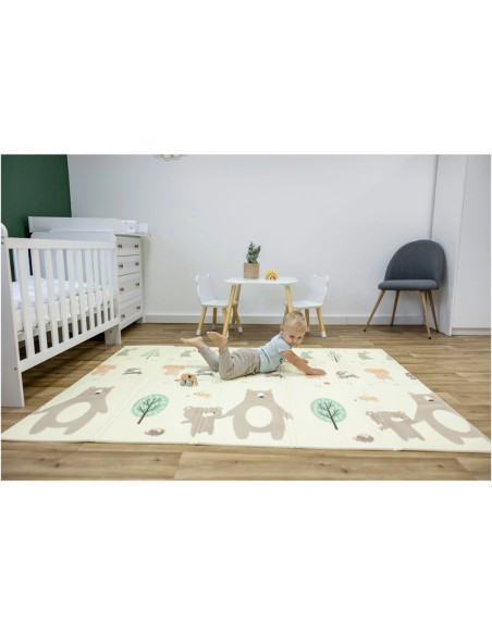 BN-48259,Covoras de joaca Magic Forest, Cu doua fete, Pliabil, Protectie imotriva loviturilor, Dimensiune mare, 200 x 150 cm, Cu