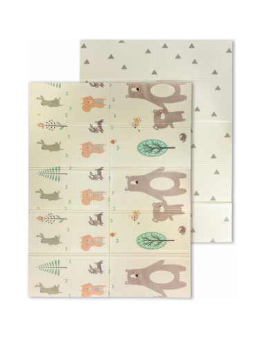 BN-48259,Covoras de joaca Magic Forest, Cu doua fete, Pliabil, Protectie imotriva loviturilor, Dimensiune mare, 200 x 150 cm, Cu