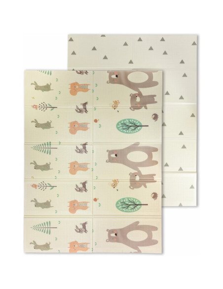 BN-48259,Covoras de joaca Magic Forest, Cu doua fete, Pliabil, Protectie imotriva loviturilor, Dimensiune mare, 200 x 150 cm, Cu