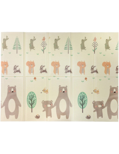 BN-48259,Covoras de joaca Magic Forest, Cu doua fete, Pliabil, Protectie imotriva loviturilor, Dimensiune mare, 200 x 150 cm, Cu
