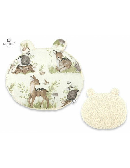 BN-6426972017305,MimiNu - Perna ergonomica Ursulet, Cu doua fete si cu doua urechi, Dimensiune 33x27 cm, Din tesatura imitatie d
