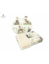 BN-6426972017329,MimiNu - Set paturica calduroasa 70x100 cm si perna ergonomica Ursulet 33x27 cm, Cu doua fete si urechi, Din te