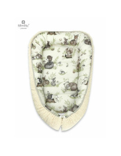 BN-6426972017343,MimiNu - Cosulet bebelus pentru dormit, Baby Cocoon 75x55 cm, Cu doua fete, Din tesatura imitatie de lana si bu