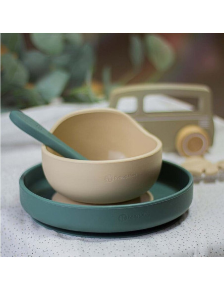 BN-708817,Petite&Mars - Farfurie din silicon fara BPA, Cu ventuza, TAKE&MATCH, 6 luni+, 400 ml, Verde Inchis BN-708817,Petite&Mars - Farfurie din silicon fara BPA, Cu ventuza, TAKE&MATCH, 6 luni+, 400 ml, Verde Inchis