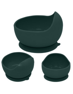 BN-707817,Petite&Mars - Bol din silicon fara BPA, Cu ventuza, TAKE&MATCH, 6 luni+, 350 ml, Verde Inchis 2