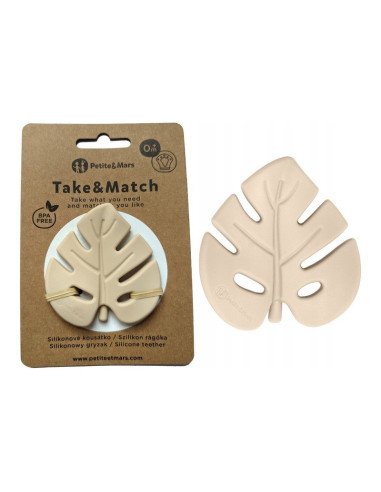 BN-701818,Petite&Mars - Jucarie de dentitie TAKE&MATCH, Din silicon, Fara BPA, Racire in frigider, Bej