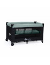 BN-921973,Petite&Mars - Patut pliant cu doua nivele, Cu intrare laterala cu fermoar, 2 roti, 120x60 cm, Iron Green