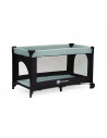 BN-921973,Petite&Mars - Patut pliant cu doua nivele, Cu intrare laterala cu fermoar, 2 roti, 120x60 cm, Iron Green