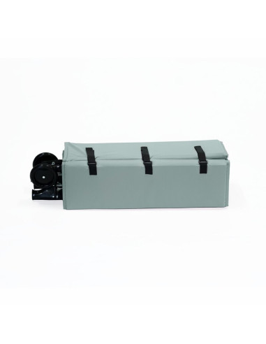 BN-921973,Petite&Mars - Patut pliant cu doua nivele, Cu intrare laterala cu fermoar, 2 roti, 120x60 cm, Iron Green