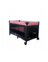 BN-921974,Petite&Mars - Patut pliant cu doua nivele, Cu intrare laterala cu fermoar, 2 roti, 120x60 cm, Rose Pink