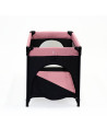 BN-921974,Petite&Mars - Patut pliant cu doua nivele, Cu intrare laterala cu fermoar, 2 roti, 120x60 cm, Rose Pink