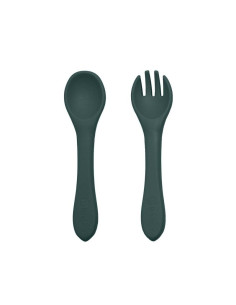 BN-709817,Petite&Mars - Set tacamuri din silicon fara BPA, Take&Match, 6 luni+, Verde inchis 2