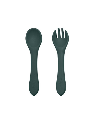 BN-709817,Petite&Mars - Set tacamuri din silicon fara BPA, Take&Match, 6 luni+, Verde inchis