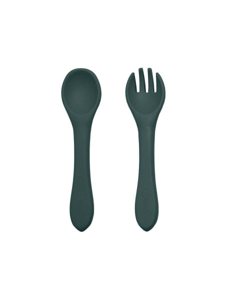 BN-709817,Petite&Mars - Set tacamuri din silicon fara BPA, Take&Match, 6 luni+, Verde inchis