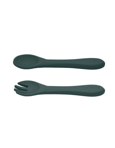 BN-709817,Petite&Mars - Set tacamuri din silicon fara BPA, Take&Match, 6 luni+, Verde inchis