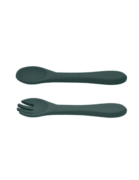 BN-709817,Petite&Mars - Set tacamuri din silicon fara BPA, Take&Match, 6 luni+, Verde inchis