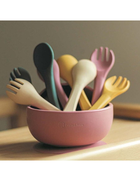 BN-709817,Petite&Mars - Set tacamuri din silicon fara BPA, Take&Match, 6 luni+, Verde inchis