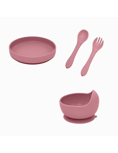 BN-PachetMasaRoz_1,Petite&Mars - Set de hranire, Cu farfurie, Bol si tacamuri, Din silicon fara BFA, Roz BN-PachetMasaRoz_1,Petite&Mars - Set de hranire, Cu farfurie, Bol si tacamuri, Din silicon fara BFA, Roz