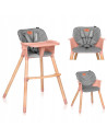 BN-LO-KOEN_PINK_ROSE,Lionelo - Scaun de masa din fag Koen, 2 in 1, Transformabil, Sustine 30 kg, 6 luni+, Conform cu standardul 