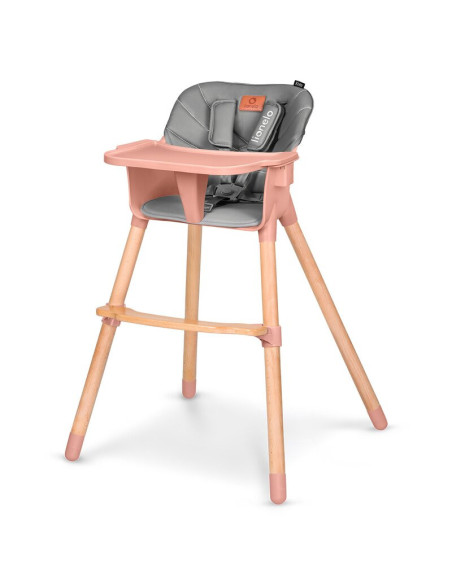 BN-LO-KOEN_PINK_ROSE,Lionelo - Scaun de masa din fag Koen, 2 in 1, Transformabil, Sustine 30 kg, 6 luni+, Conform cu standardul 