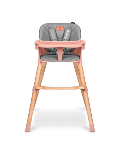 BN-LO-KOEN_PINK_ROSE,Lionelo - Scaun de masa din fag Koen, 2 in 1, Transformabil, Sustine 30 kg, 6 luni+, Conform cu standardul 