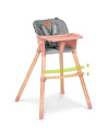 BN-LO-KOEN_PINK_ROSE,Lionelo - Scaun de masa din fag Koen, 2 in 1, Transformabil, Sustine 30 kg, 6 luni+, Conform cu standardul 