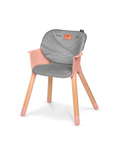 BN-LO-KOEN_PINK_ROSE,Lionelo - Scaun de masa din fag Koen, 2 in 1, Transformabil, Sustine 30 kg, 6 luni+, Conform cu standardul 