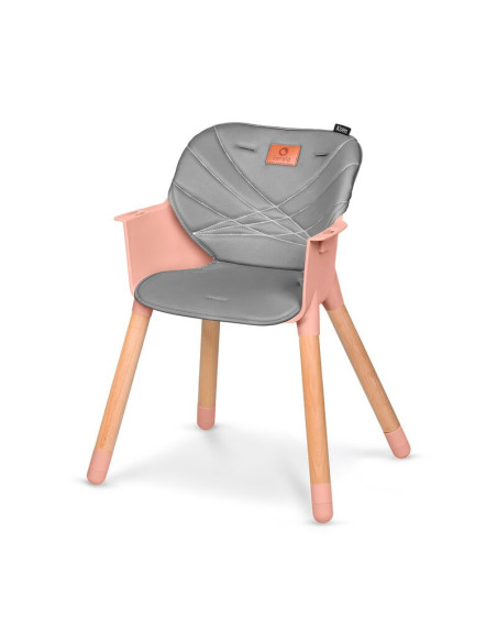 BN-LO-KOEN_PINK_ROSE,Lionelo - Scaun de masa din fag Koen, 2 in 1, Transformabil, Sustine 30 kg, 6 luni+, Conform cu standardul 