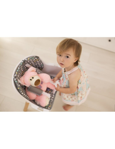 BN-LO-KOEN_PINK_ROSE,Lionelo - Scaun de masa din fag Koen, 2 in 1, Transformabil, Sustine 30 kg, 6 luni+, Conform cu standardul 