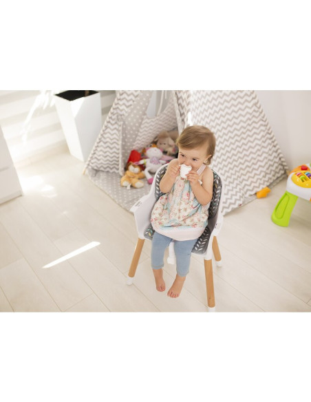 BN-LO-KOEN_PINK_ROSE,Lionelo - Scaun de masa din fag Koen, 2 in 1, Transformabil, Sustine 30 kg, 6 luni+, Conform cu standardul 