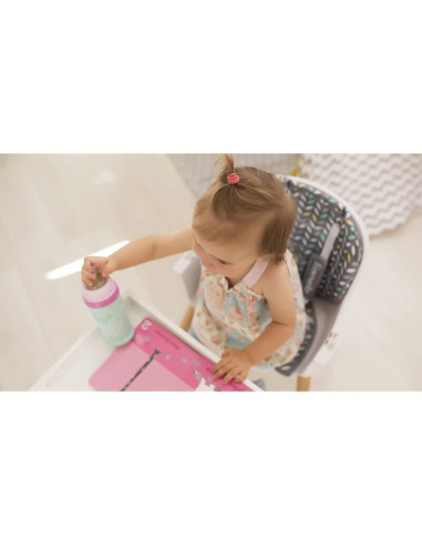 BN-LO-KOEN_PINK_ROSE,Lionelo - Scaun de masa din fag Koen, 2 in 1, Transformabil, Sustine 30 kg, 6 luni+, Conform cu standardul 