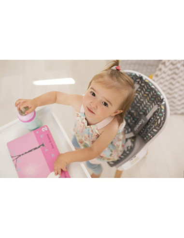 BN-LO-KOEN_PINK_ROSE,Lionelo - Scaun de masa din fag Koen, 2 in 1, Transformabil, Sustine 30 kg, 6 luni+, Conform cu standardul 