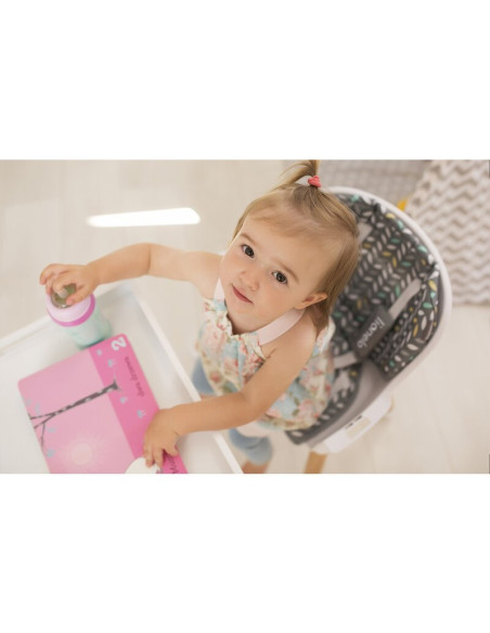 BN-LO-KOEN_PINK_ROSE,Lionelo - Scaun de masa din fag Koen, 2 in 1, Transformabil, Sustine 30 kg, 6 luni+, Conform cu standardul 