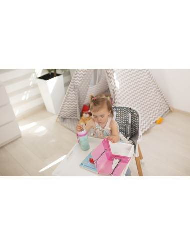 BN-LO-KOEN_PINK_ROSE,Lionelo - Scaun de masa din fag Koen, 2 in 1, Transformabil, Sustine 30 kg, 6 luni+, Conform cu standardul 