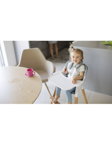 BN-LO-KOEN_PINK_ROSE,Lionelo - Scaun de masa din fag Koen, 2 in 1, Transformabil, Sustine 30 kg, 6 luni+, Conform cu standardul 