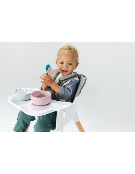 BN-LO-KOEN_PINK_ROSE,Lionelo - Scaun de masa din fag Koen, 2 in 1, Transformabil, Sustine 30 kg, 6 luni+, Conform cu standardul 