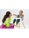 BN-LO-KOEN_PINK_ROSE,Lionelo - Scaun de masa din fag Koen, 2 in 1, Transformabil, Sustine 30 kg, 6 luni+, Conform cu standardul 