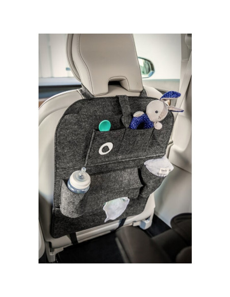BN-LO-ORGANIZER,Lionelo - Organizator auto 2 in 1 si proctectie spatar auto, Cu multiple Buzunare, 70x55x40 cm, Gri