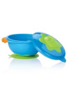 BN-ID5322_albastru,Nuby - Bol cu ventuza si capac, 9 luni+, 300 ml, Albastru