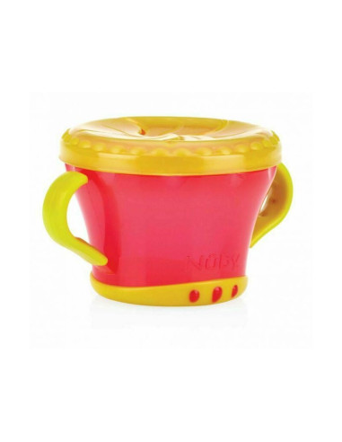 BN-ID5409r,Nuby - Bol cu manere pentru copii, Cu protectie din cauciuc moale pentru prevenirea caderii alimentelor din bol, 12 l