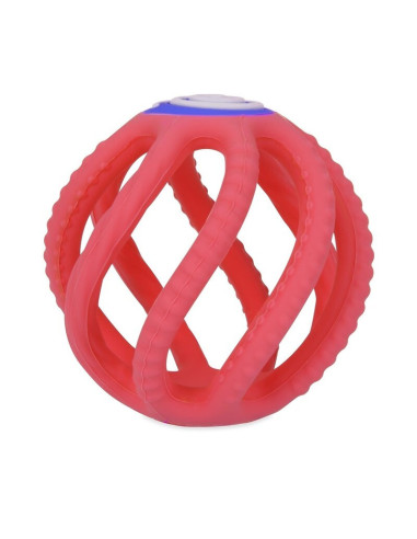 BN-NV06002RED,Nuby - Minge pliabila pentru dentitie, Din silicon, 3 luni+, Rosu