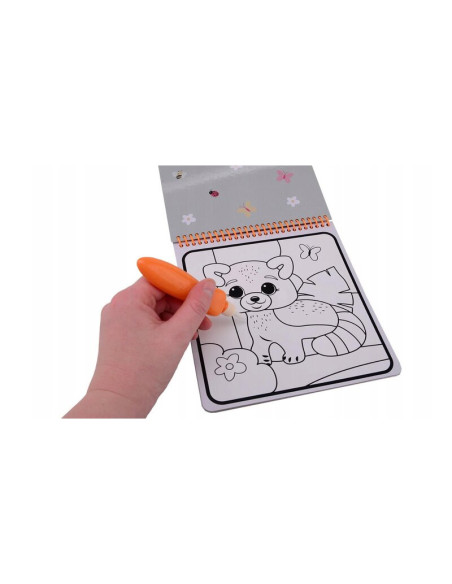 BN-80116,Joueco - Set creativ de colorat The Wildies Family Magic Reveal, Cu instrument pentru desenat cu apa, 5 planse, 17x 17 