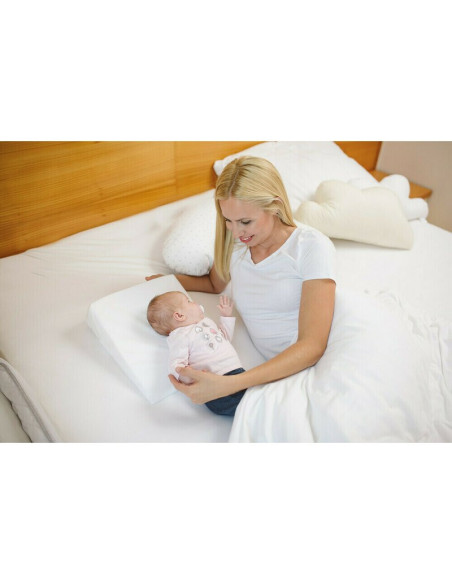 BN-5900,Perna inclinata, antireflux, Cu husa din bumbac, 60 x 37 x 1,5-10 cm, Bubaba, Alba