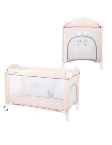 BN-45821,Patut pliant cu un nivel, Ballon, Cu intrare laterala cu fermoar, 2 roti, 120x60 cm, Conform cu standardul european de 